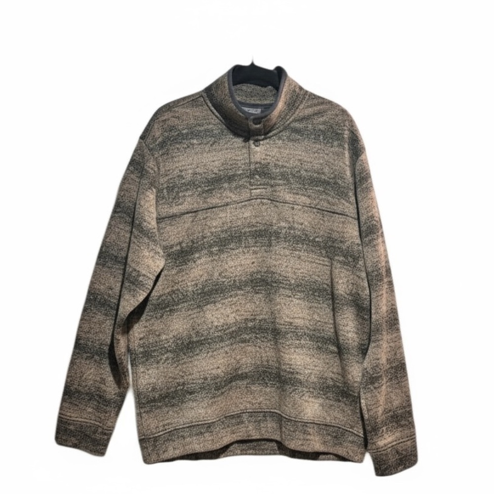 Eddie Bauer Mens XL Striped Fleece Pullover